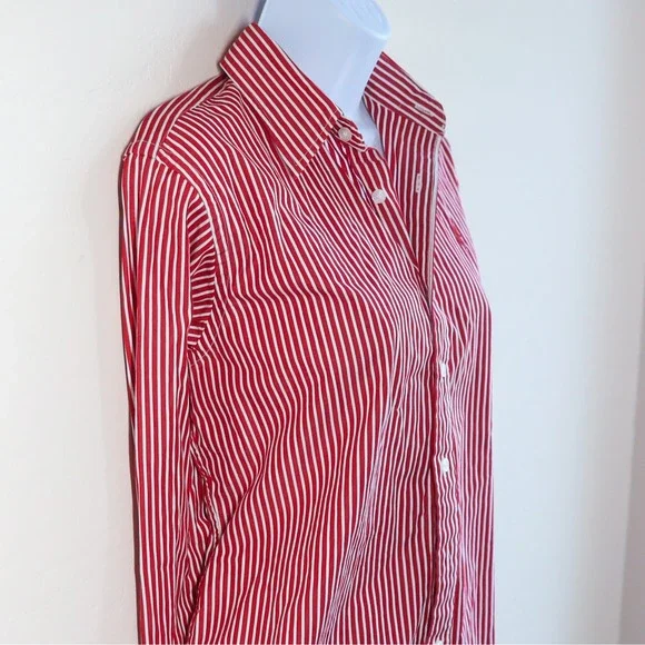 Ralph Lauren Red and White Striped Button-Down Shirt SLIM FIT - Picture 5 of 13